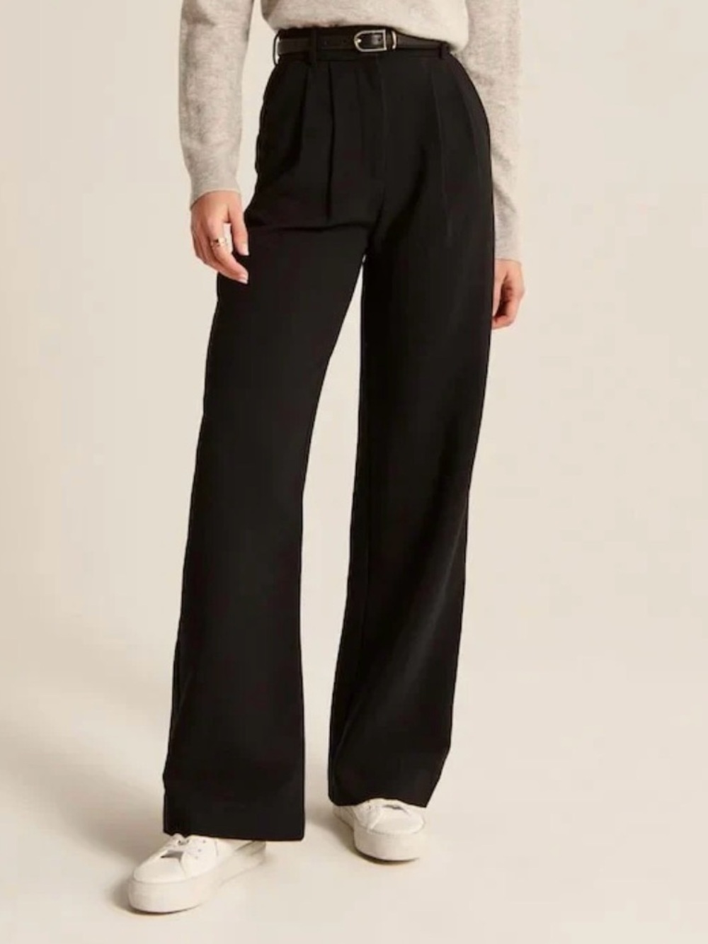 NWT Daisy Grace Black Wide Leg Pants M High Waist Pleated Work Office Trousers